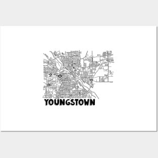 Youngstown Ohio Map Posters and Art